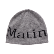 Matin Kim Logo Jacquard Short Beanie Grey