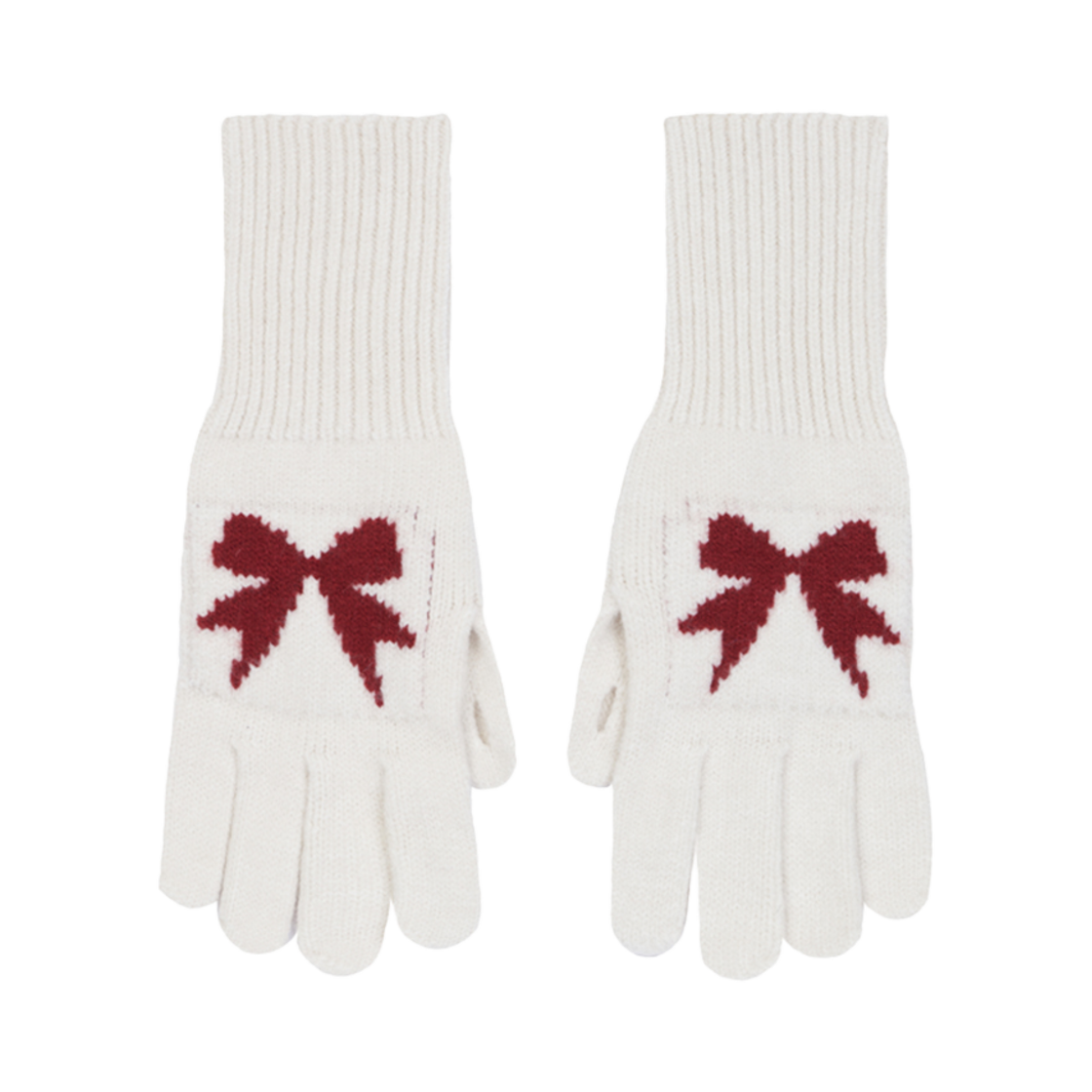 24FWRWG-IV Allincomplete Ribbon Wool Gloves Ivory