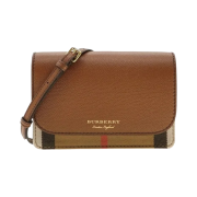 Burberry Hampshire House Check Crossbody Bag Tan