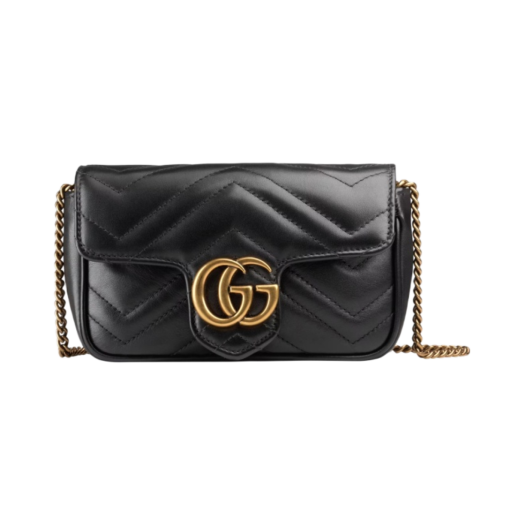 Gucci GG Marmont Matelasse Leather Super Mini Bag Black