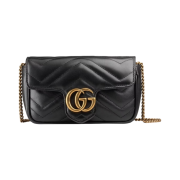 Gucci GG Marmont Matelasse Leather Super Mini Bag Black