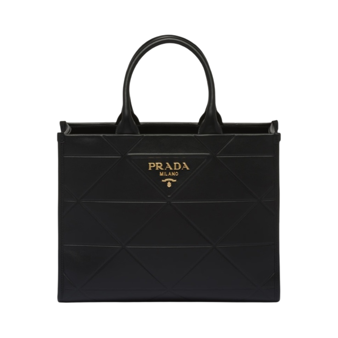프라다 탑스티칭 미디움 레더 프라다 심볼 백 블랙(Prada Medium Leather Prada Symbole Bag with Topstitching Black) - 1