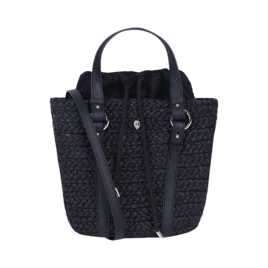 BAG51190 Helen Kaminski Pinimill S Bridle Basket Bag Chacoal Black
