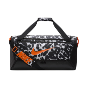 Nike Brasilia Training Duffel Bag Medium 60L Light Smoke Grey Black Total Orange