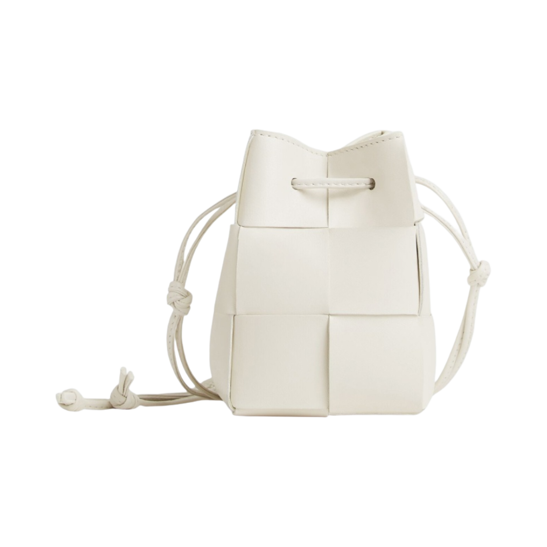 보테가 베네타 미니 레더 카세트 버킷백 화이트(Bottega Veneta Mini Leather Cassette Bucket Bag White)