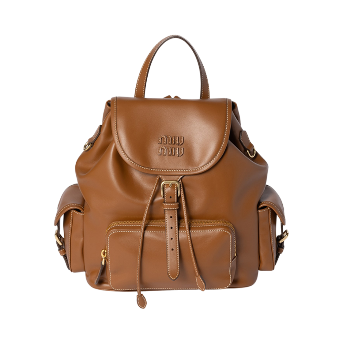 미우 미우 레더 백팩 꼬냑(Miu Miu Leather Backpack Cognac)