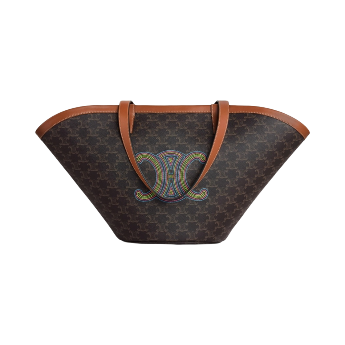 셀린느 트리옹프 자수 카프스킨 트리옹프 캔버스 미디움 쿠핀 백 멀티컬러(Celine Medium Couffin Bag in Triomphe Canvas with Triomphe Embroidery and Calfskin Multicolor) - 1