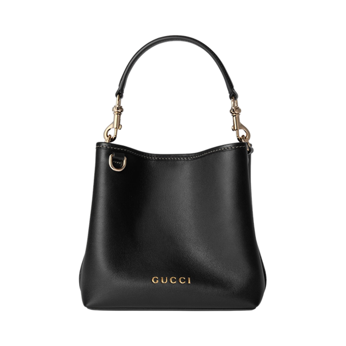 구찌 GG 엠블럼 미니 버킷백 블랙 레더(Gucci GG Emblem Mini Bucket Bag Black Leather) - 1