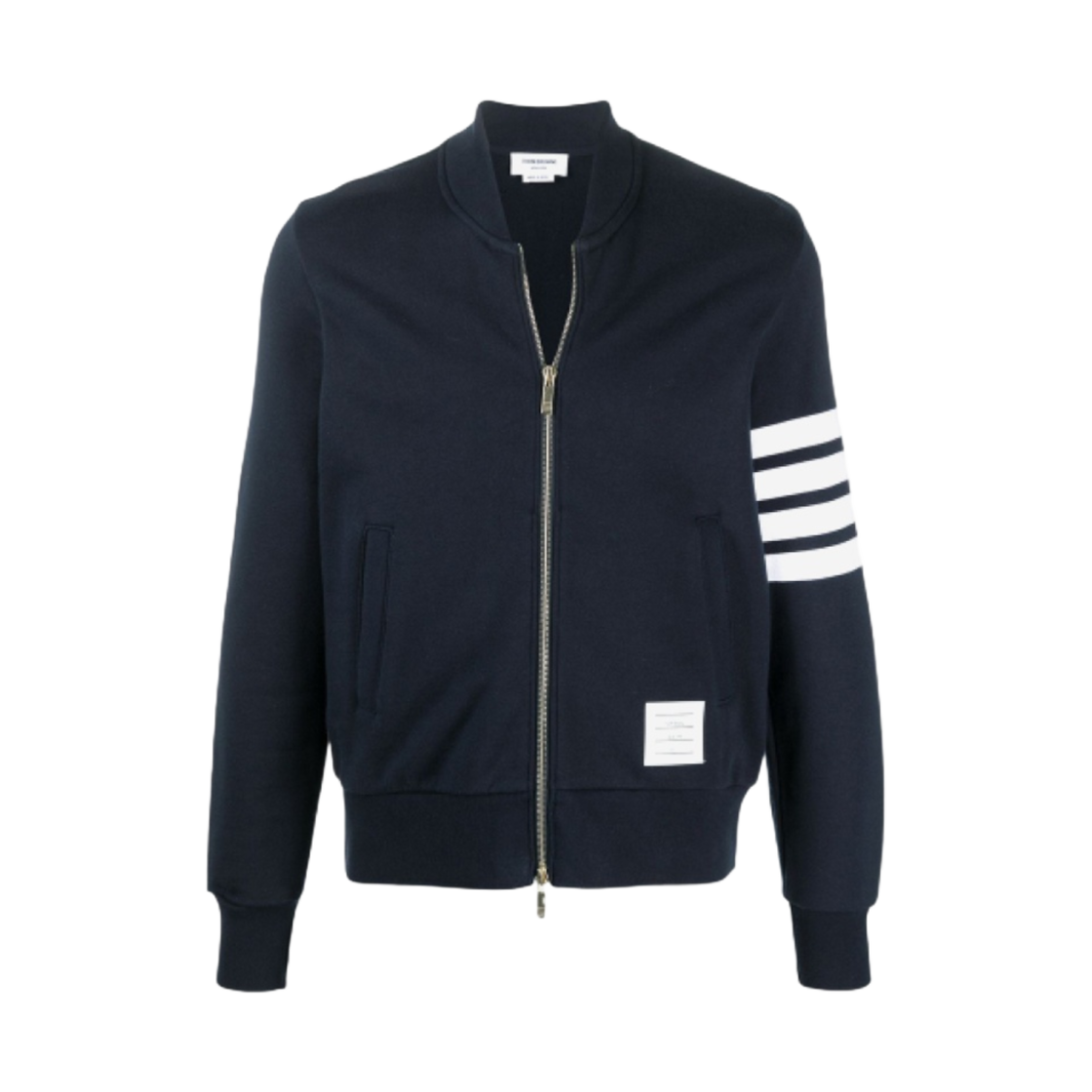 톰브라운 루프백 테리 엔지니어 사선 봄버 자켓 네이비(Thom Browne Loopback Terry Engineered 4-Bar Bomber Jacket Navy)