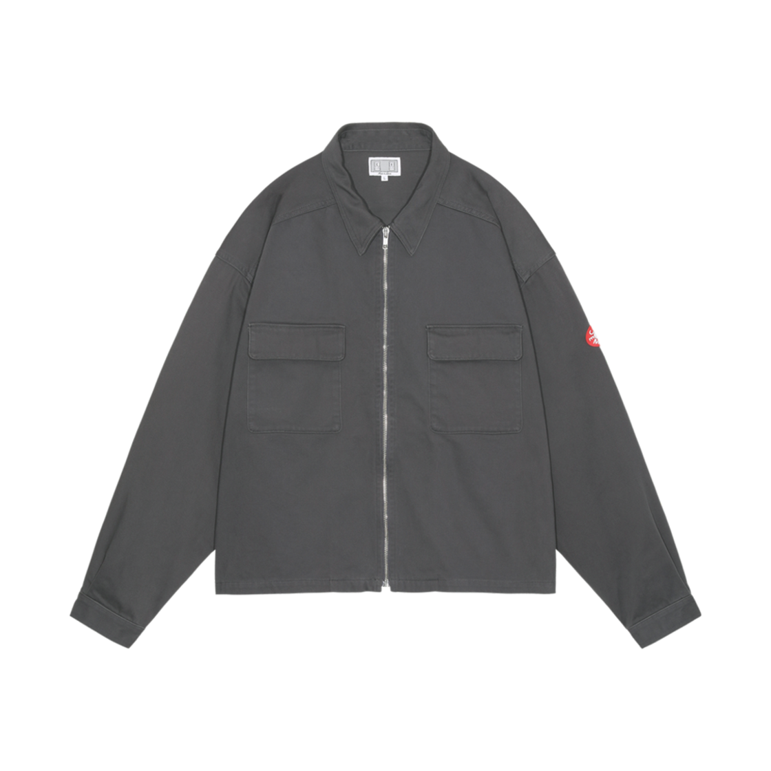 카브엠트 패치드 집 숏 셔츠 자켓 차콜 - 24FW(Cav Empt Patched Zip Short Shirt Jacket Charcoal - 24FW)