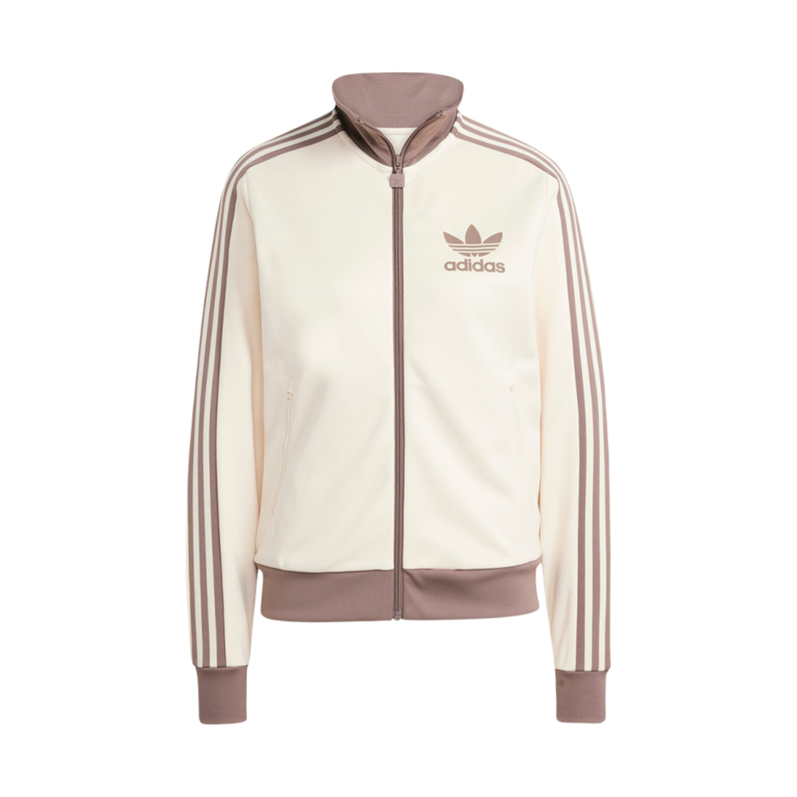 (W) 아디다스 베켄바우어 트랙탑 원더 화이트 트레이스 브라운 - KR 사이즈((W) Adidas Beckenbauer Track Top Wonder White Trace Brown - KR Sizing)