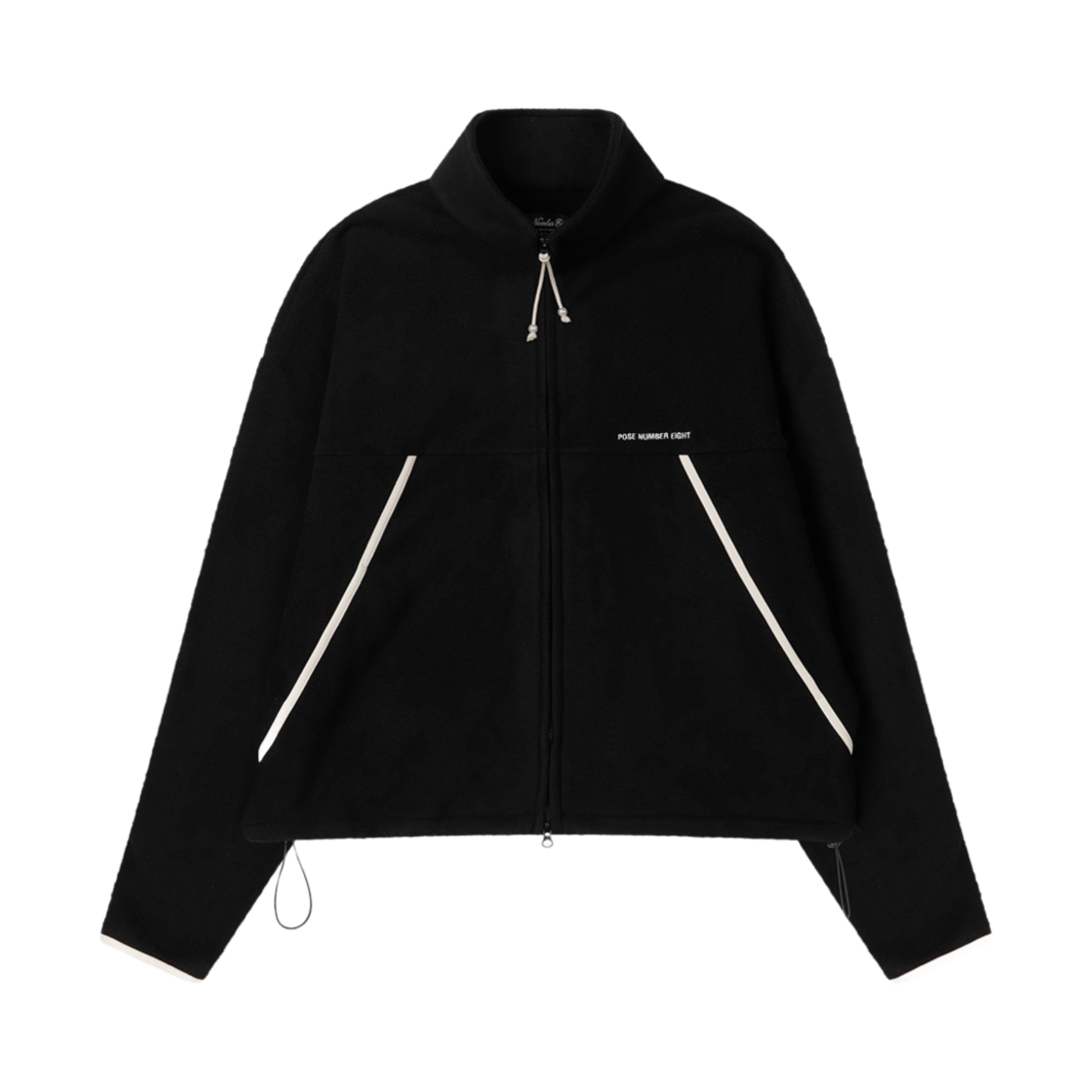 824206022 Pose Number Eight Oversize Crop Fleece Jacket Black