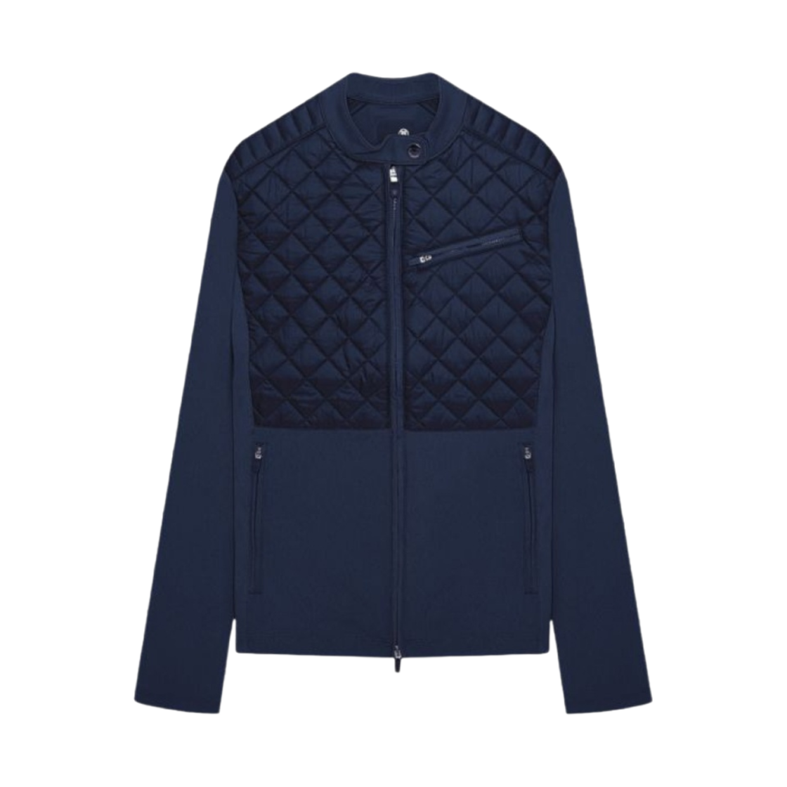 (W) 지포어 하이브리드 퀼티드 나일론 테크 인터록 슬림핏 자켓 트와일라잇((W) G/Fore Hybrid Quilted Nylon Tech Interlock Slim Fit Jacket Twilight)