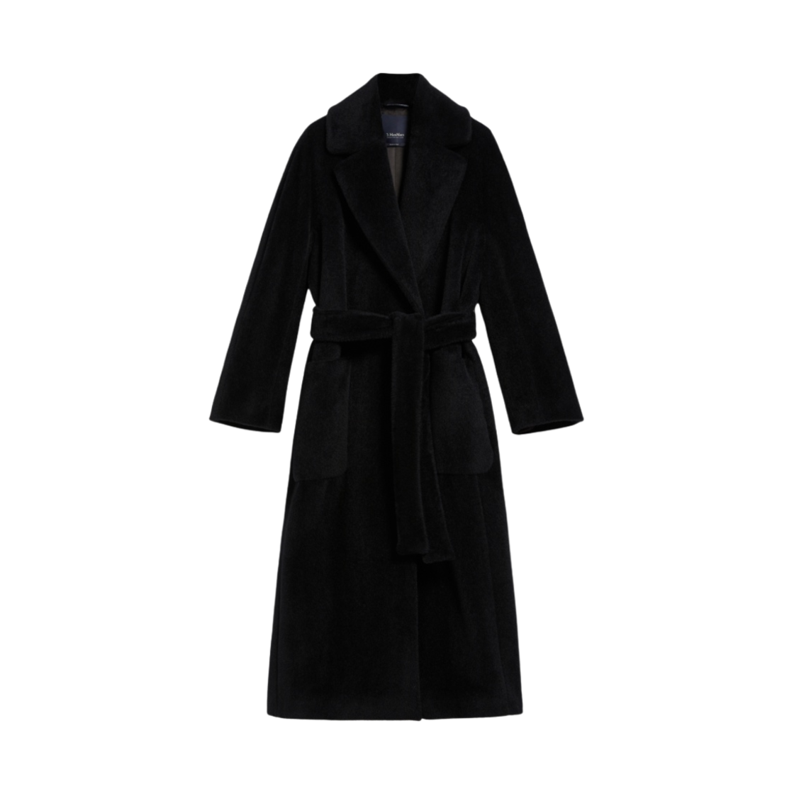 (W) S 막스마라 말레씨아 알파카 울 코트 블랙((W) S Max Mara Malesia Alpaca and Wool Coat Black) - 1