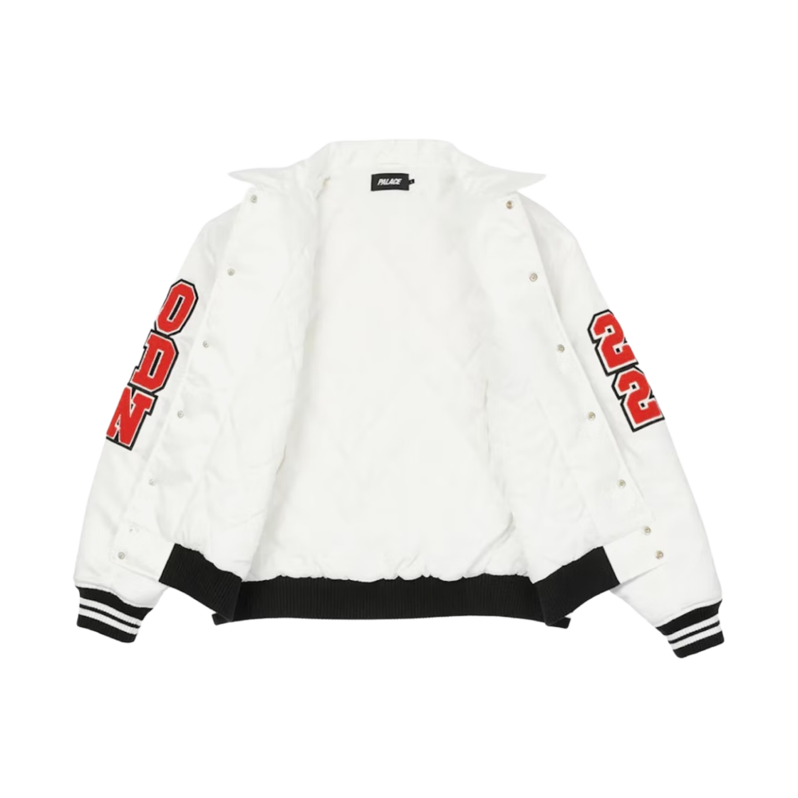 팔라스 사틴 바시티 자켓 화이트 - 22FW | Palace | KREAM