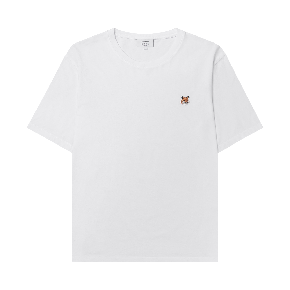 메종 키츠네 폭스 헤드 패치 레귤러 티셔츠 화이트(Maison Kitsune Fox Head Patch Regular T-Shirt White)