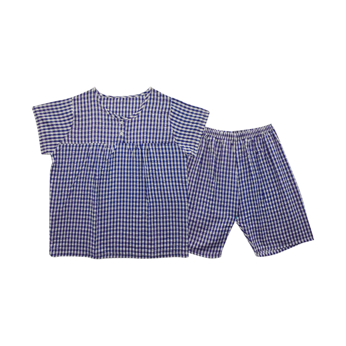 A-CO-SS-NV-W (W) Aone Cool Embro Short Sleeve Pajama Set Navy