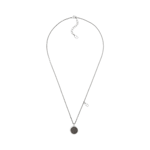 N4005HOMMT-D004 Dior Oblique Pendant Necklace Silver Ruthenium