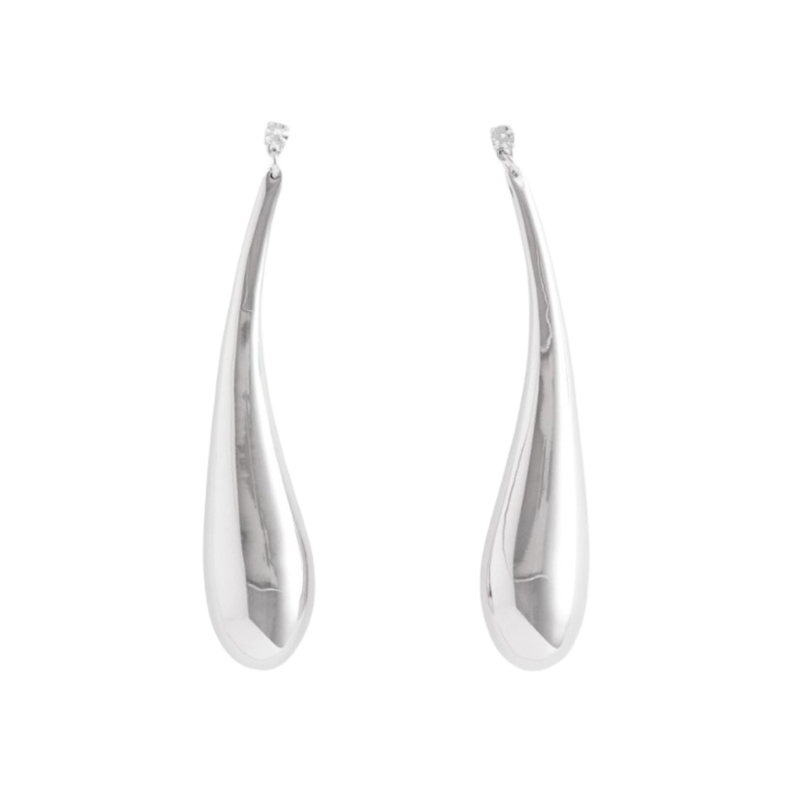 (W) 에이치앤엠 x 뮈글러 티어드롭 이어링 실버((W) H&M x Mugler Teardrop Earrings Silver) - 1