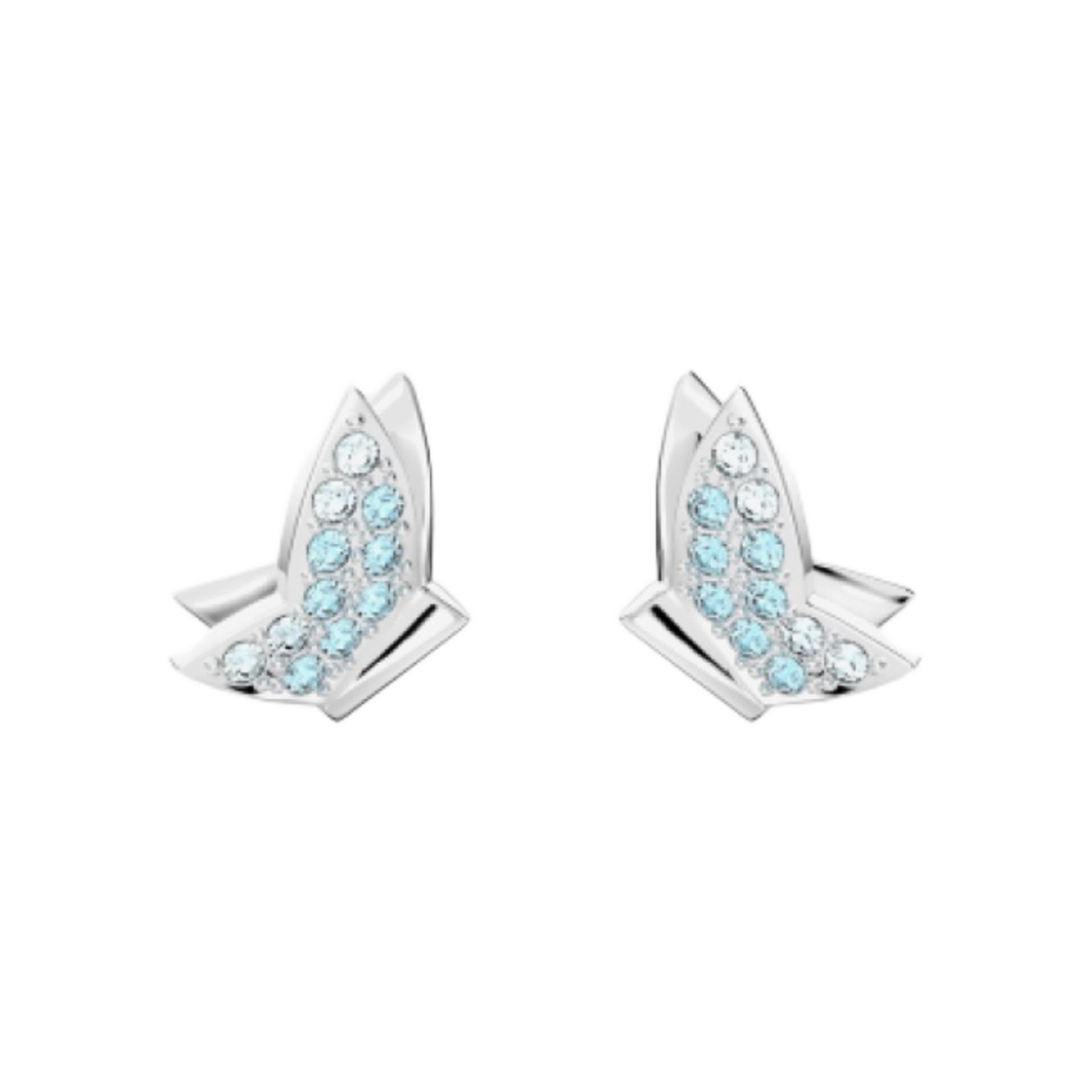 (W) 스와로브스키 릴리아 스터드 이어링 블루 로듐 플래팅((W) Swarovski Lilia Stud Earrings Blue Rhodium Plated) - 1