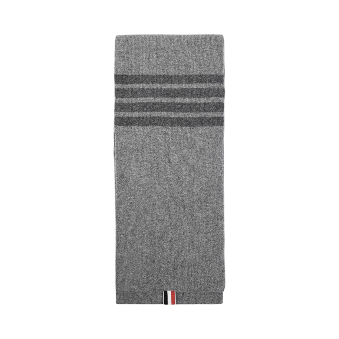 MKS026C-00014-055 Thom Browne Full Needle Rib Fine Merino Wool Scarf Light Grey