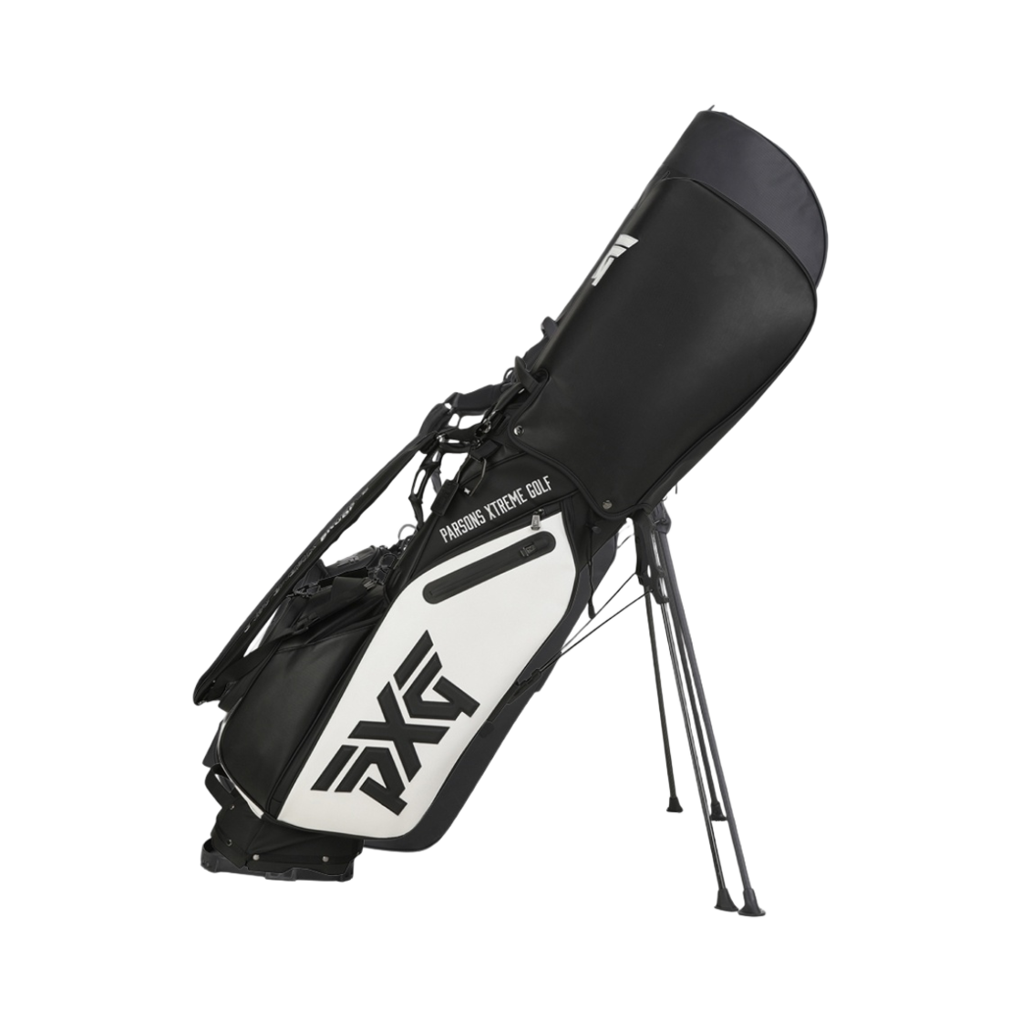 피엑스지 엠보스드 하이브리드 스탠드백 블랙 화이트(PXG Embossed Hybrid Stand Bag Black White)
