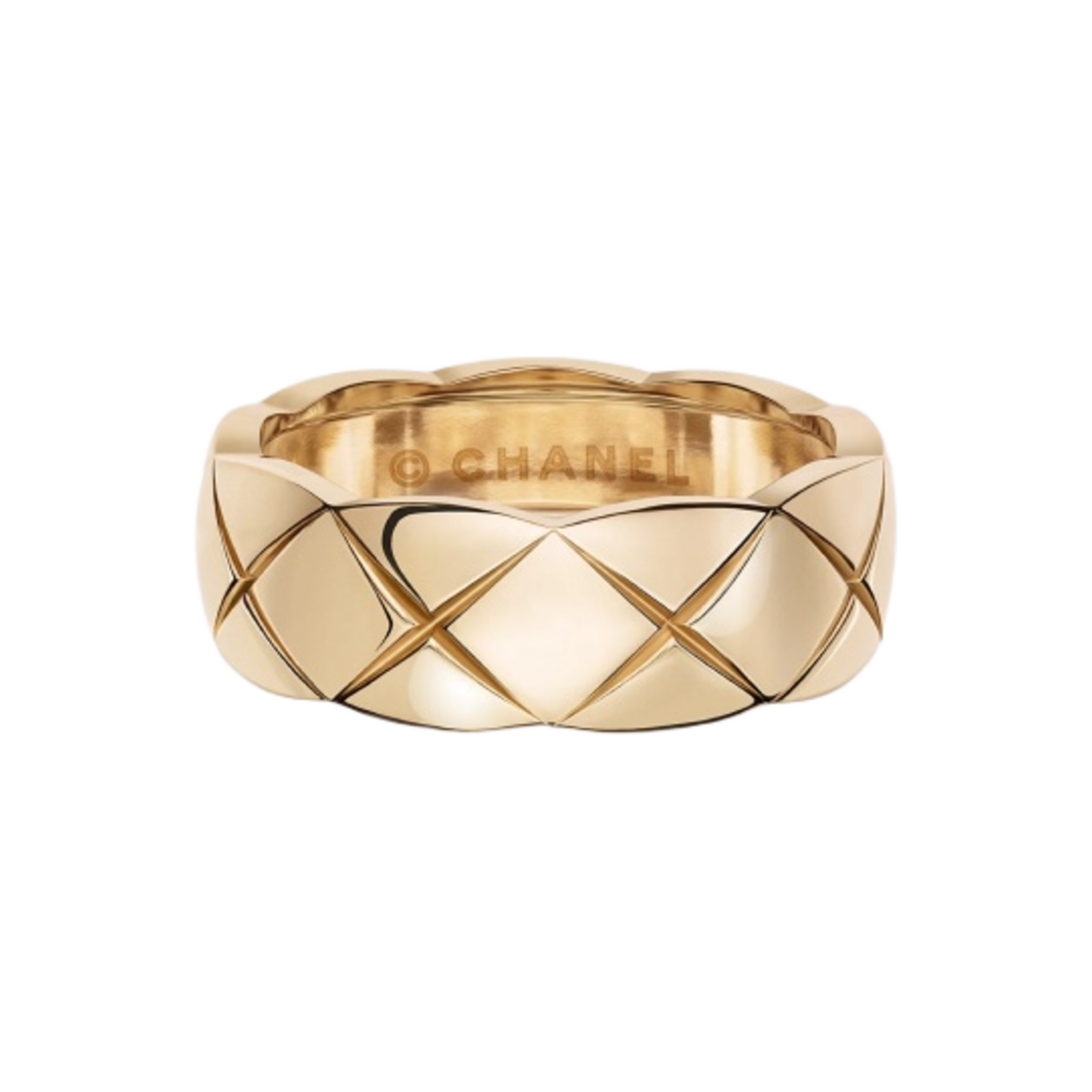 J10817 Chanel Coco Crush Ring Quilted Motif Small & 18K Beige Gold
