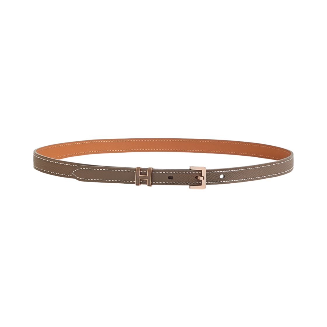 (W) 에르메스 팝아슈 15 벨트 앱송 & 로즈 골드 하드웨어 에뚜쁘((W) Hermes Pop H 15 Belt Epsom & Rose Gold Etoupe) - 1