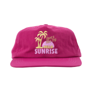 Hello Sunrise 90s Palm Tree Relaxed Fit 5Panel Cap Magenta Pink