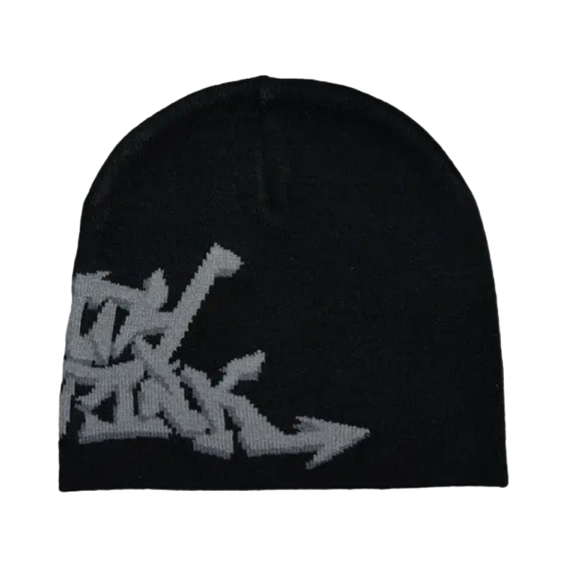 반디 더 핑크 그래피티 비니 블랙 그레이(Vandy The Pink Graffiti Beanie Black Grey)