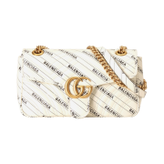 Gucci x Balenciaga The Hacker Project Small GG Marmont Bag White Leather