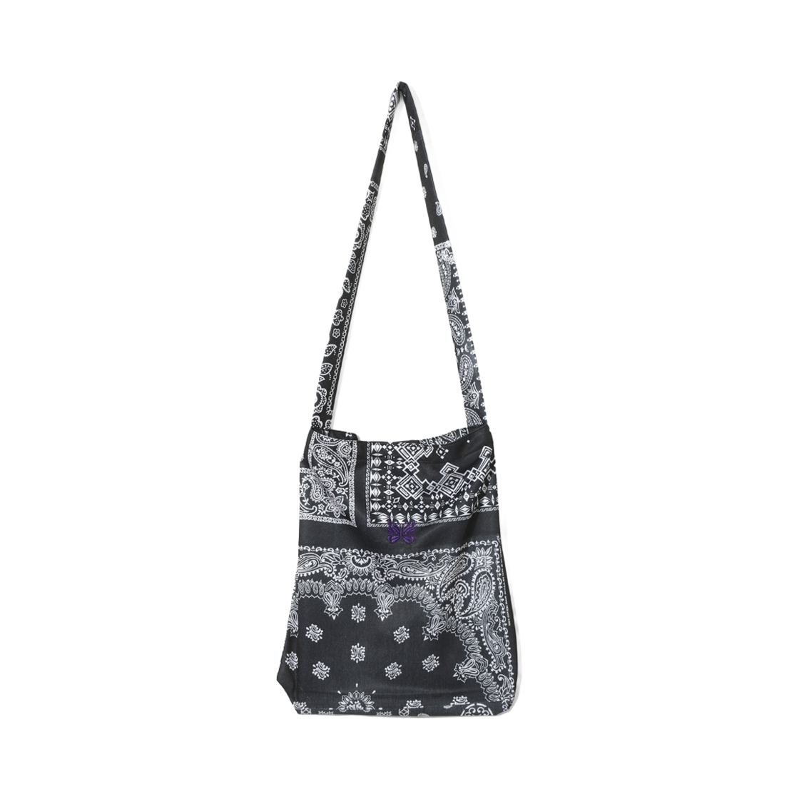 니들스 x 미야기히데타카 반다나 Pt 북 백 폴리 스무스 블랙(Needles x Miyagihidetaka Bandana Pt Book Bag Poly Smooth Black)