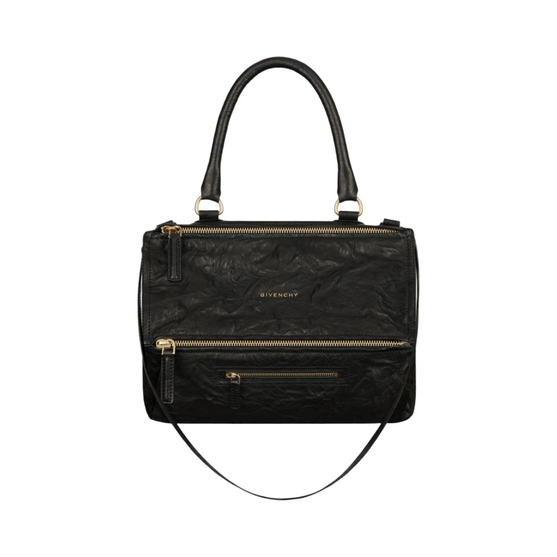 지방시 에이지드 레더 미디움 판도라백 블랙