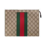 Gucci GG Supreme Web Pouch Beige Ebony