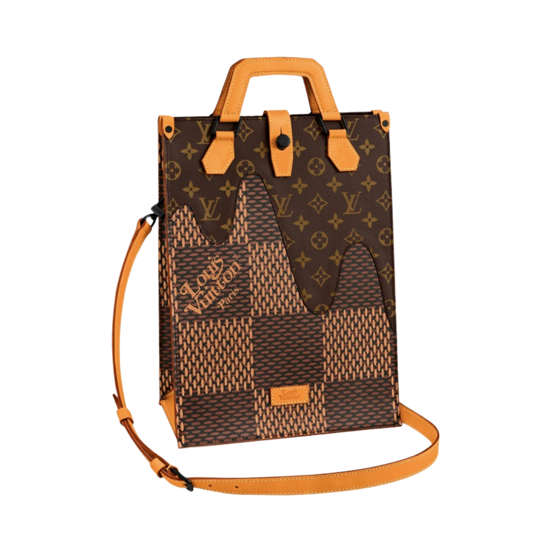 루이비통 x 니고 미니 토트 자이언트 다미에 에벤 & 모노그램(Louis Vuitton x Nigo Mini Tote Giant Damier Ebene and Monogram)
