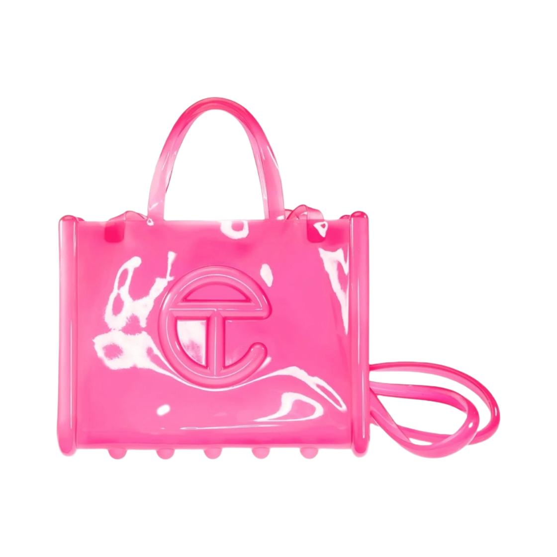 텔파 x 멜리사 미디움 젤리 쇼핑백 클리어 핑크(Telfar x Melissa Medium Jelly Shopping Bag Clear Pink)