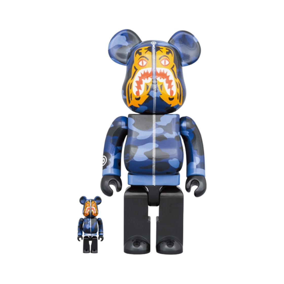베어브릭 x 베이프 카모 타이거 블루 100% 400% 세트 Bearbrick