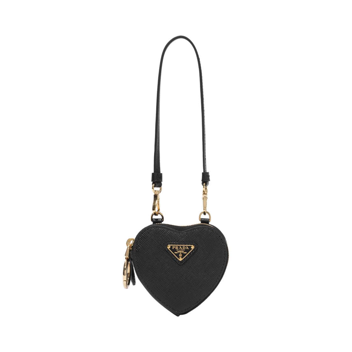 프라다 사피아노 레더 미니 파우치 블랙