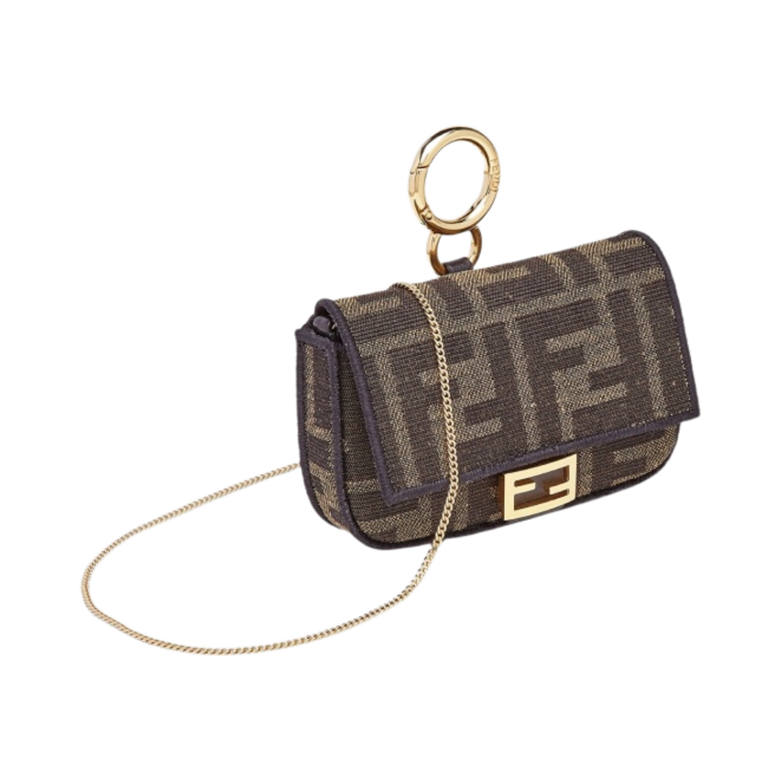 펜디 패브릭 나노 바게트 참 브라운(Fendi Fabric Nano Baguette Charm Brown) - 2