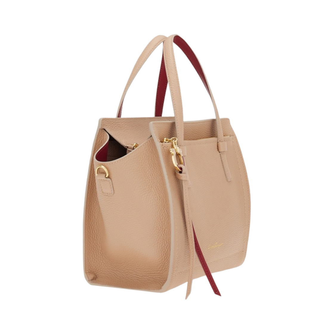 페라가모 스몰 더블 핸들백 아마레티 포메그레네이트(Ferragamo Small Double Handle Bag Amaretti Pomegranate) - 2