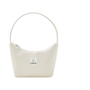 Emis Logo New Leather Hobo Bag Ivory