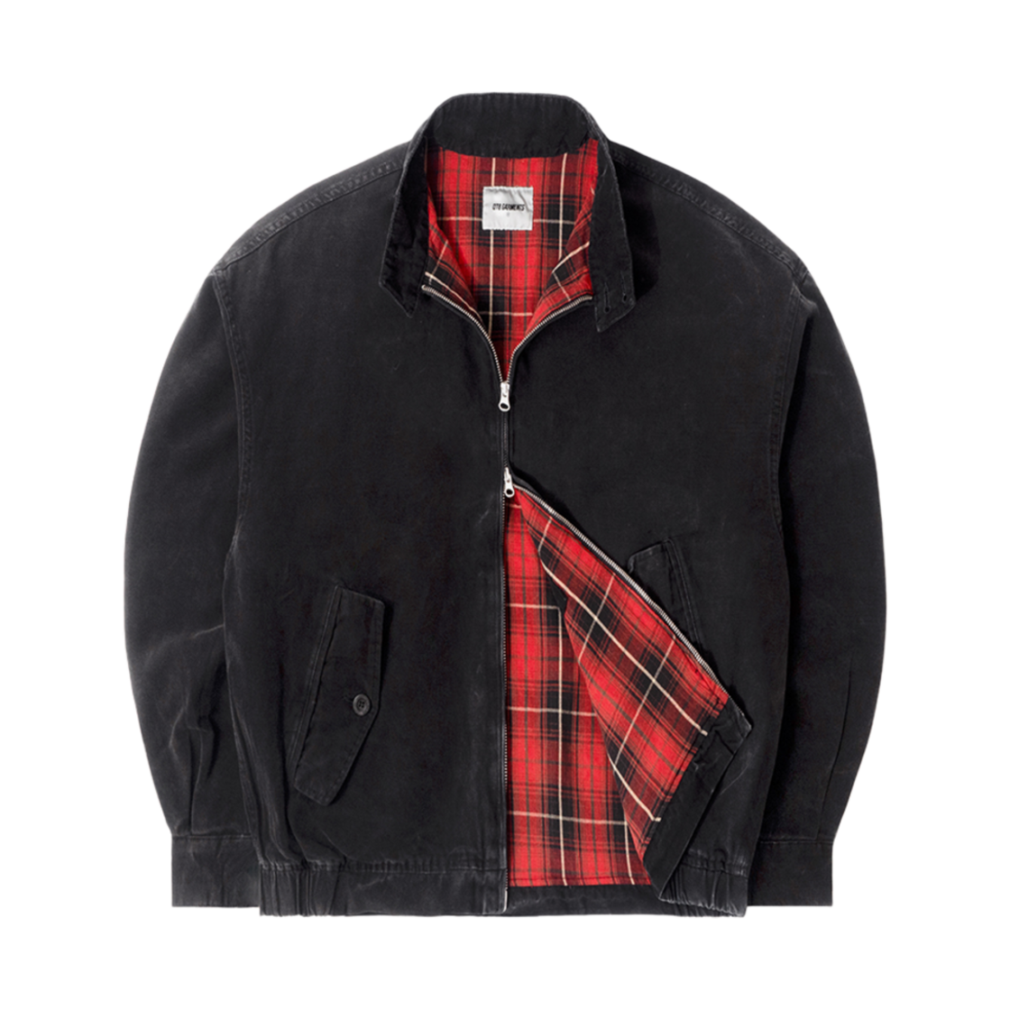 Q4AMJK004BLK QT8 GARMENTS TL Washed Oxford Harrington Jacket Black