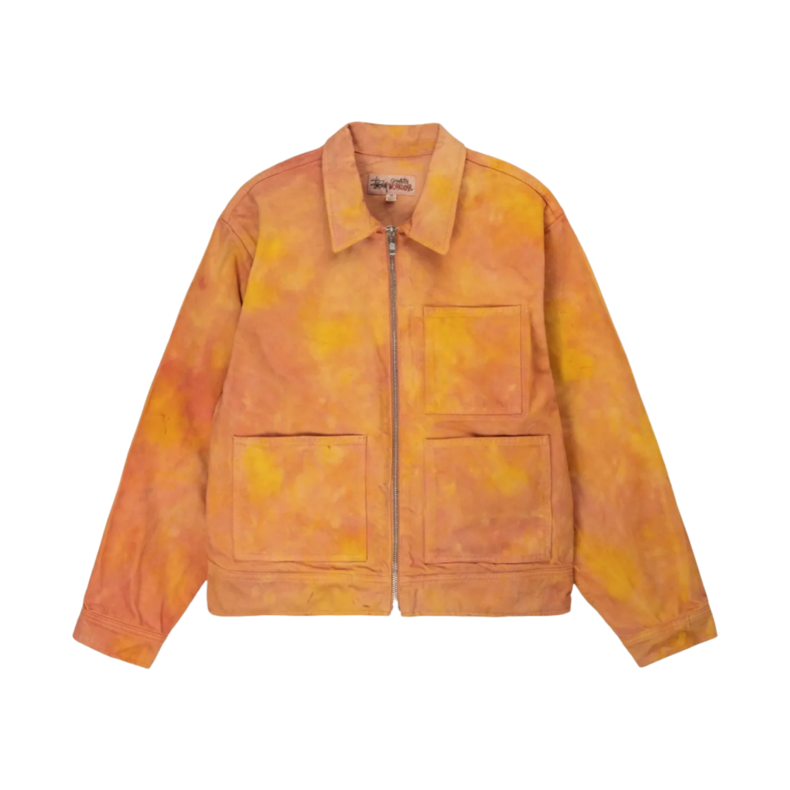 스투시 원더랜드 핸드 다이드 워크 자켓 옐로우 핑크(Stussy Wonderland Hand-Dyed Work Jacket Yellow Pink) - 1
