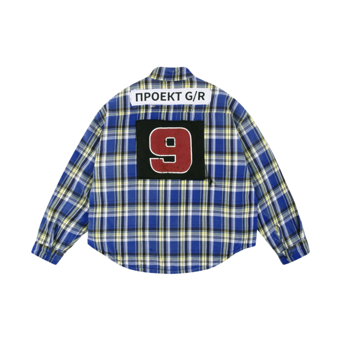 PG24FWMO07BL Project G/R Padded Check Shirts Jacket Blue