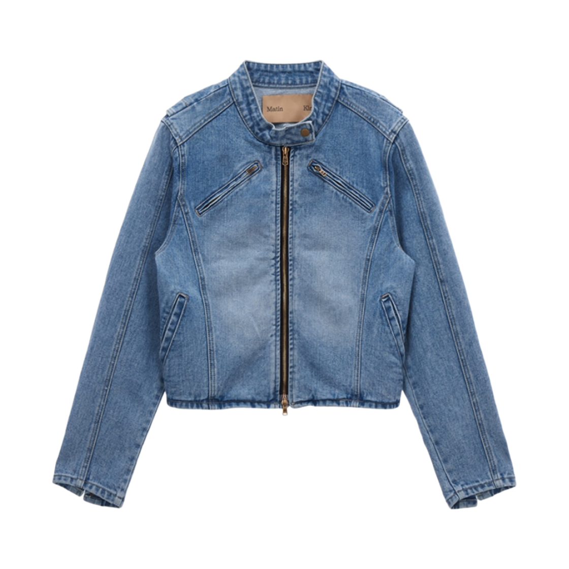 (W) 마뗑킴 데님 레이싱 자켓 블루((W) Matin Kim Denim Racing Jacket Blue) - 1