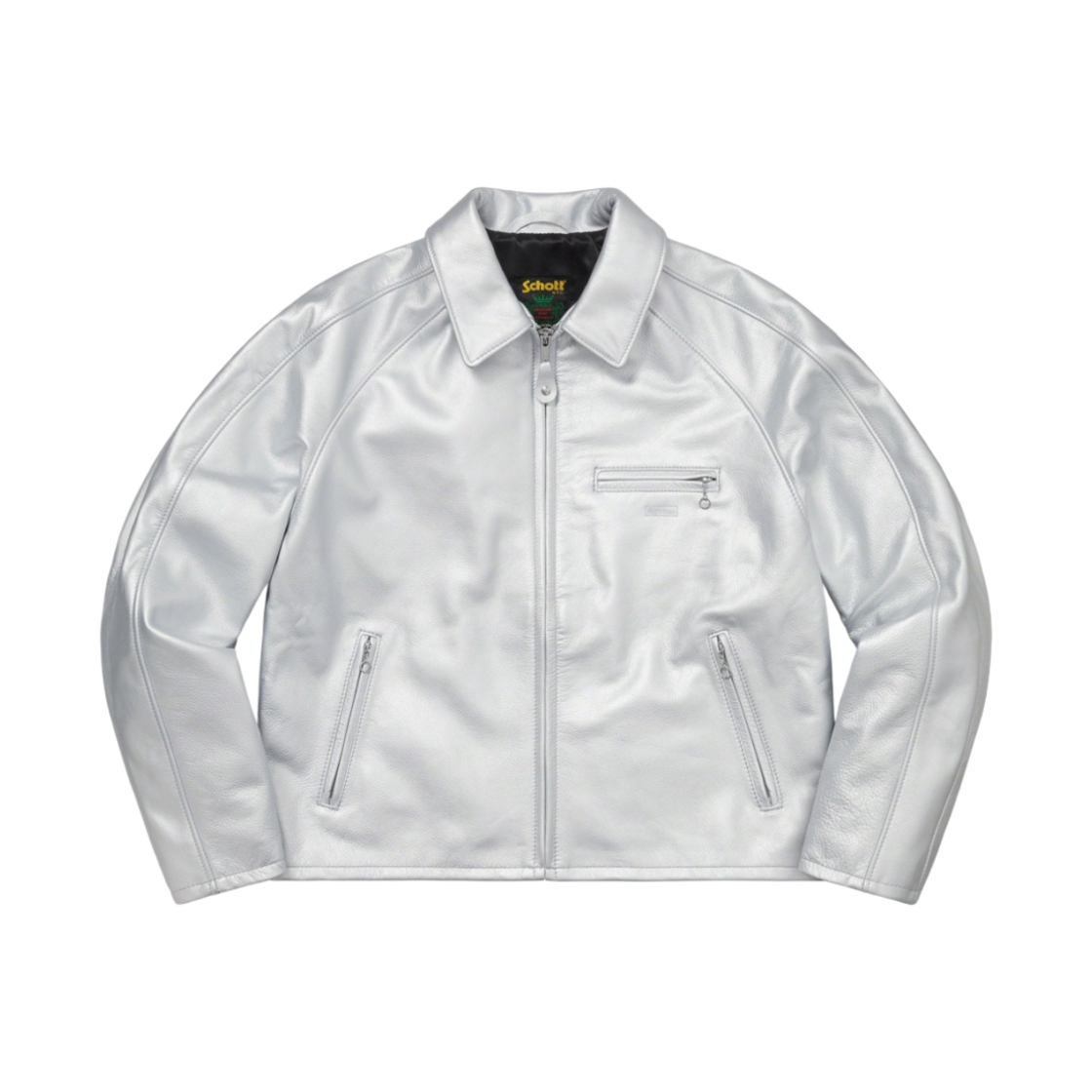 슈프림 x 쇼트 레더 레이서 자켓 실버 - 23SS(Supreme x Schott Leather Racer Jacket Silver - 23SS) - 1