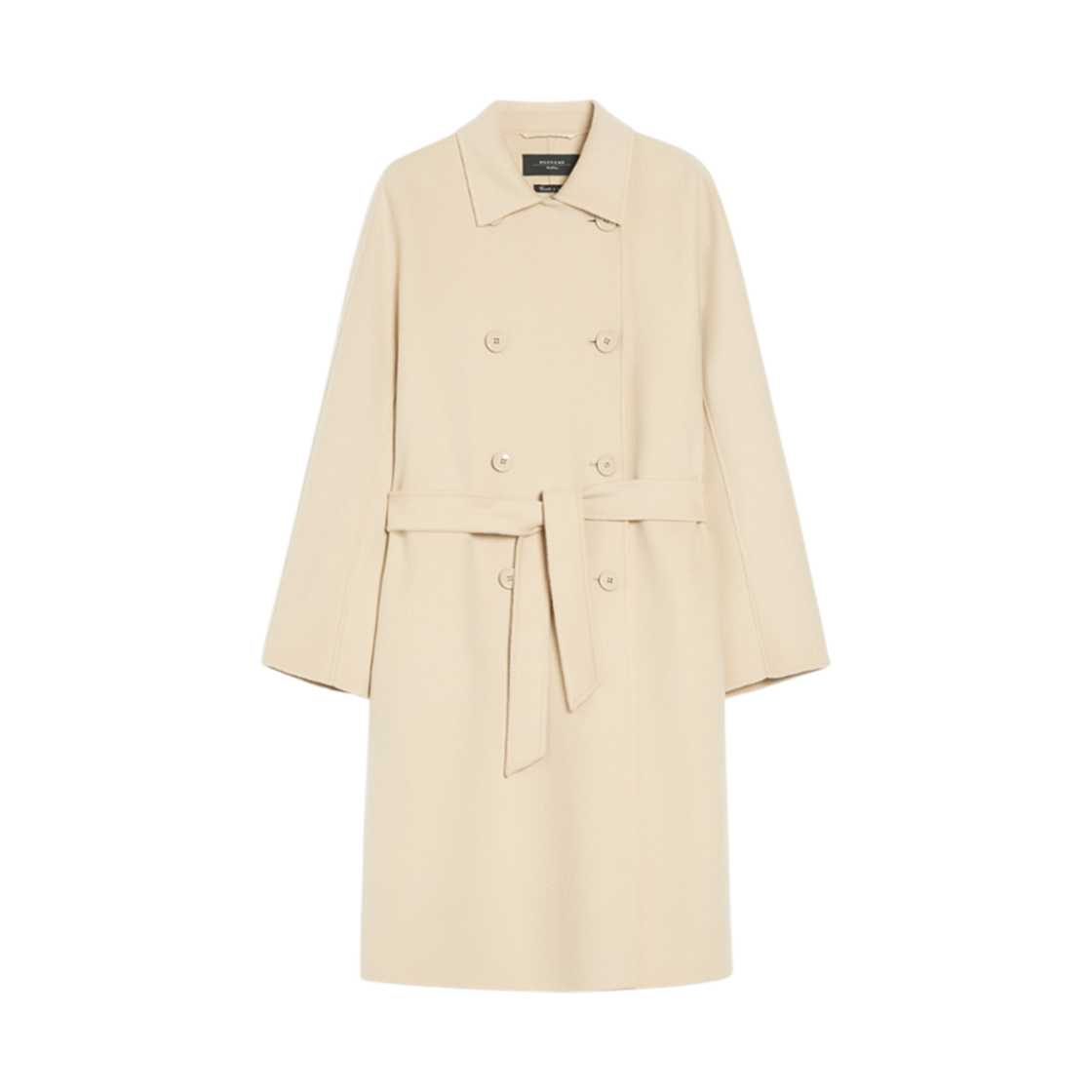【関税&送料込】Max Mara Ivory Wool Blend Orma Coat Wool, cashmere and silk coat with belt, white | 