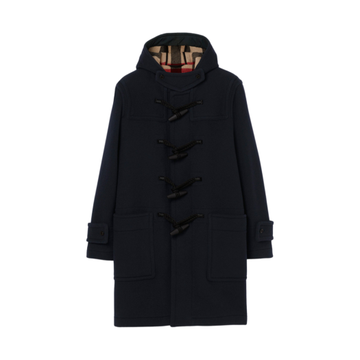 Burberry Technical Wool Duffle Coat Navy