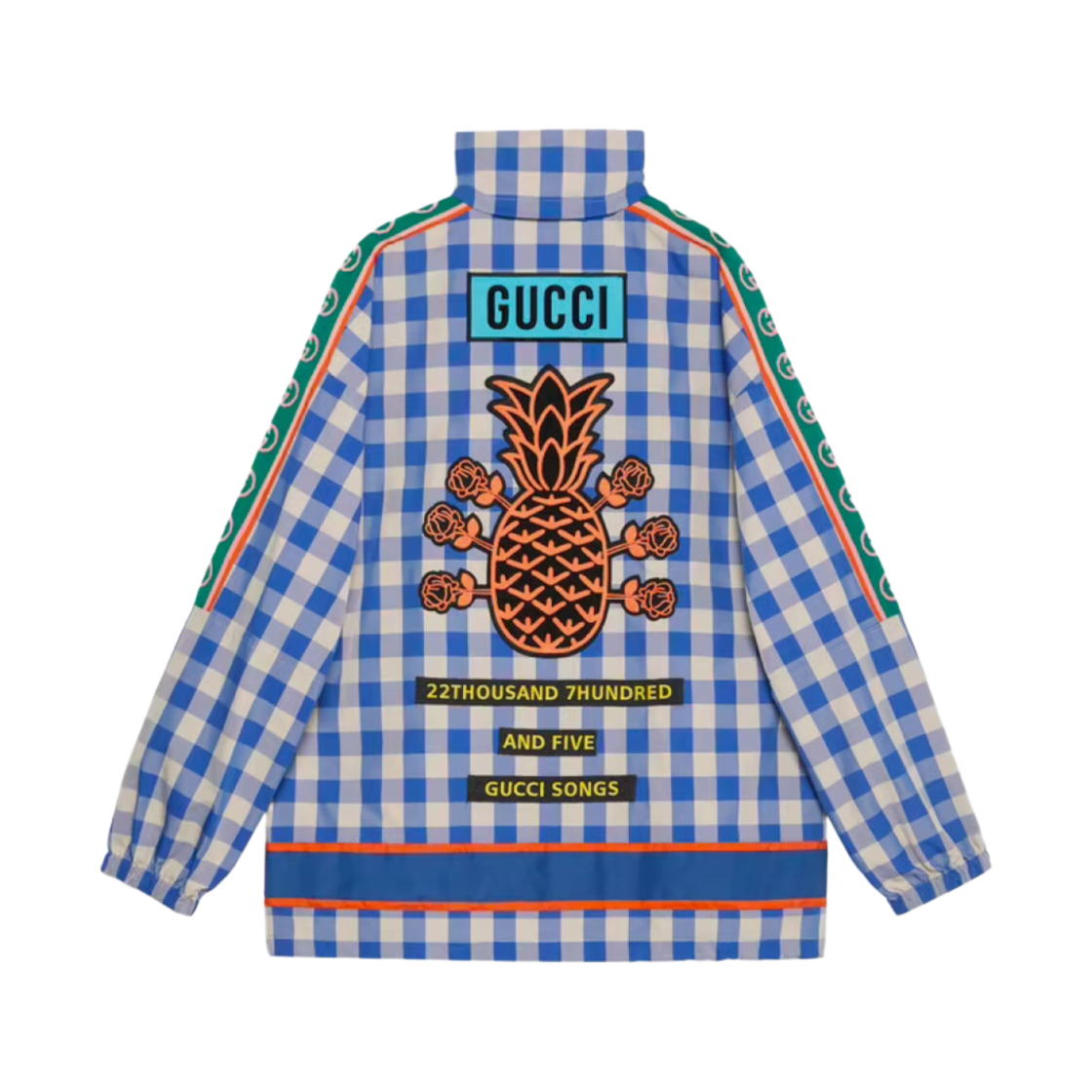 구찌 파인애플 체크 나일론 자켓 블루 화이트 | Gucci | KREAM