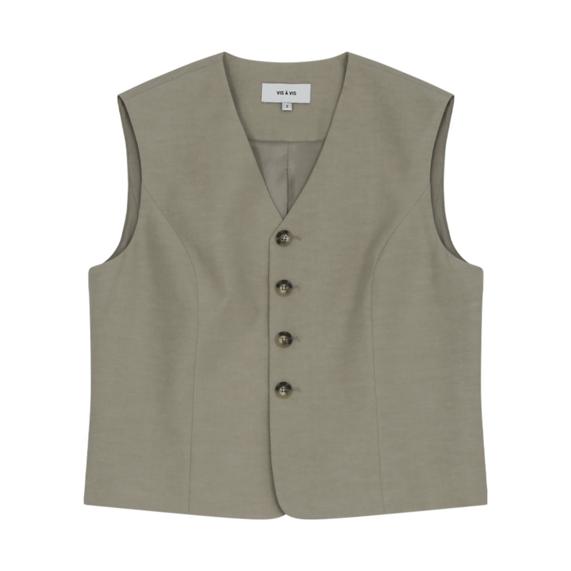 252-1701-20 VIS A VIS Tencel Linen Waistcoat Beige